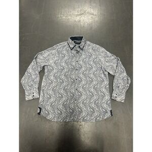 Coogi Luxe Button Down Floral Paisley Long Sleeve Shirt Men's XXL Size 18/18.5